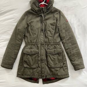 Olive Green Flannel Lined Jacket